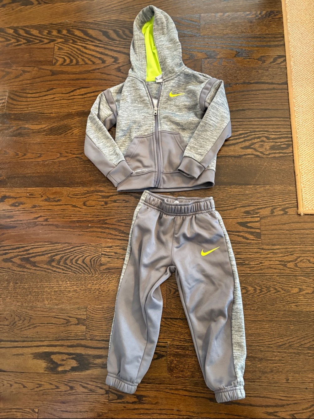 Nike Gray & Yellow Green Two Piece Sweatsuit